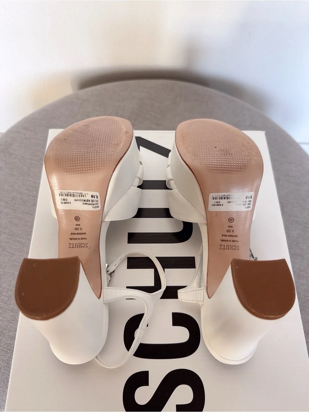 Schutz Keefa Nappa Leather Sandal - Deluxe White Nappa Leather 5.5B